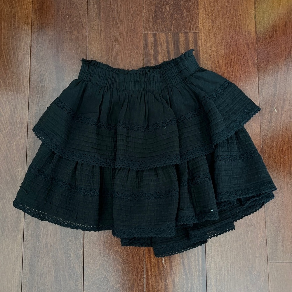 Aerie black rock n ruffle mini skirt